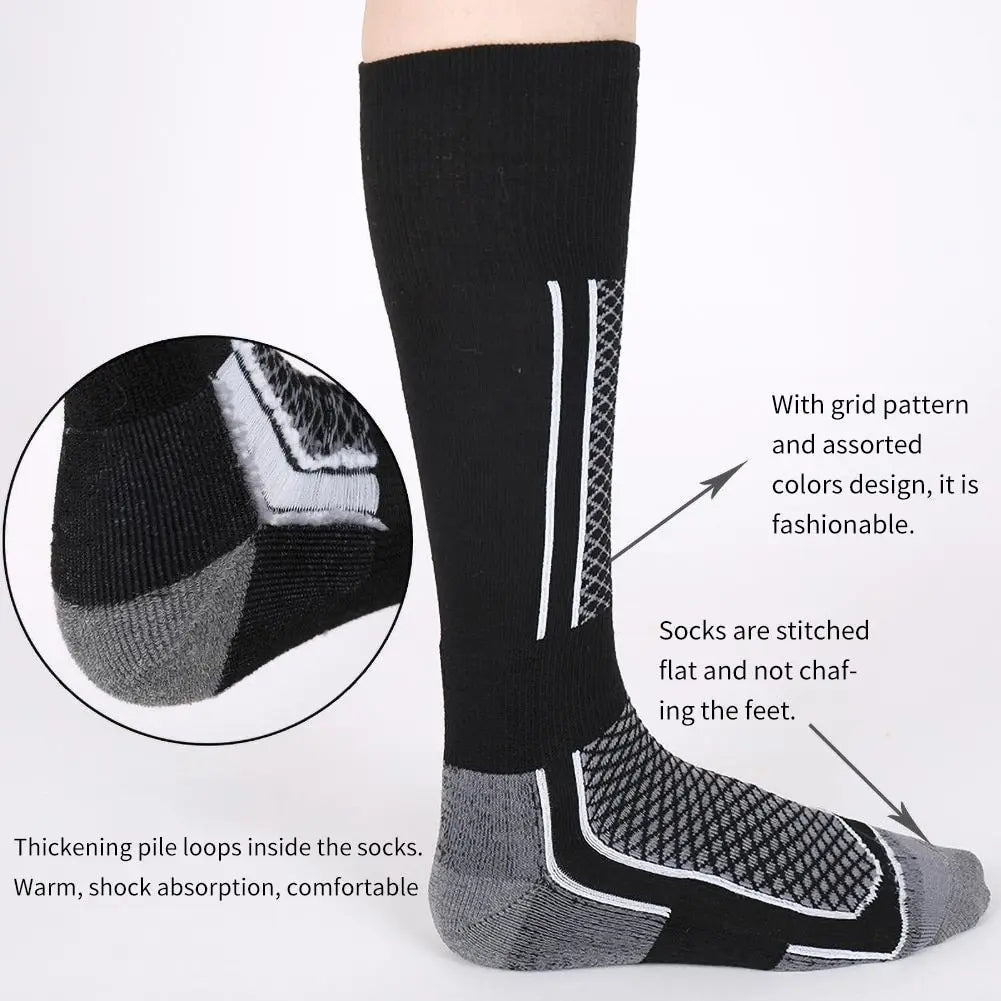 Winter Warm Ski Socks - Thickened Hiking Stockings for Men, Women and Kids - Anti-Cold High Sports Outdoor Gear