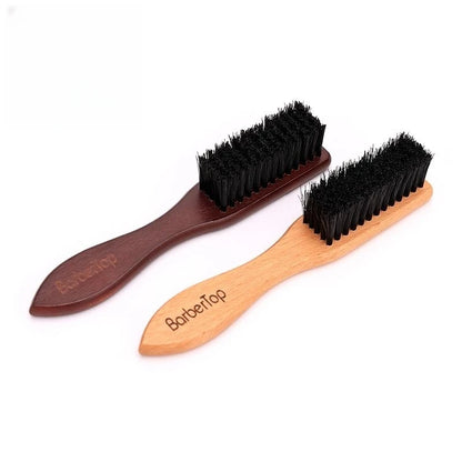 Barbertop Men's Beard Brush - Wooden Handle, Soft Hair Cleaning, Broken Hair Removal Comb - Hairdressing Neck Duster - Barber Tools