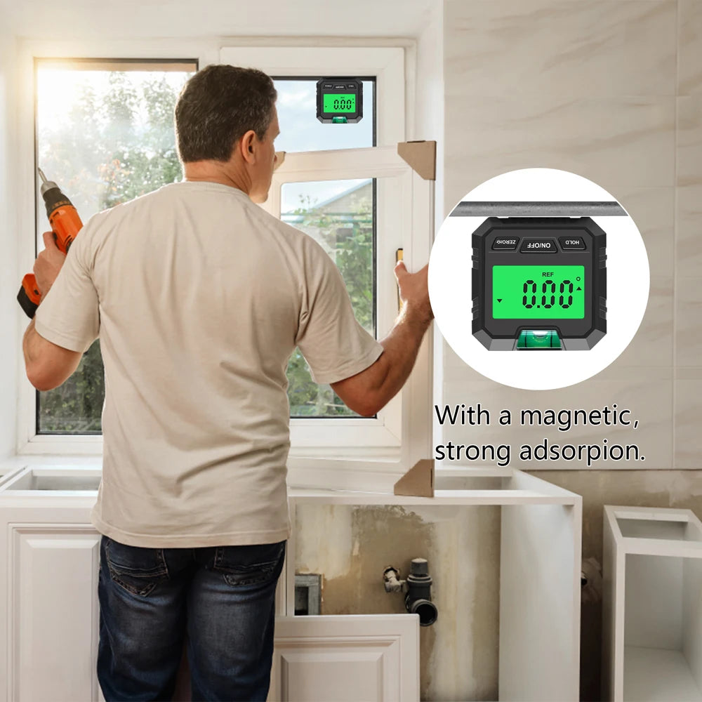 Mini Digital Angle Meter: Measuring Inclinometer with Magnetic Base - Absolute & Relative Measurement, Angle Slope Conversion