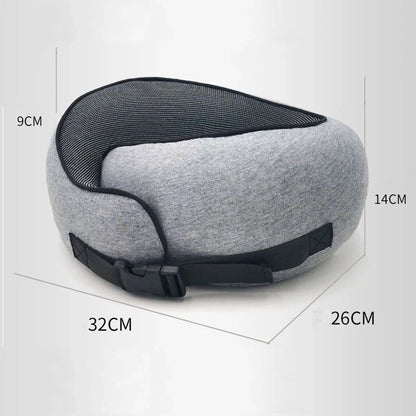 Memory Foam Neck Pillow: Portable Travel Cervical Vertebra Support - U-shaped Design for Comfortable Sleep on Aircraft, Camping, and Noon Breaks with Carry Bag