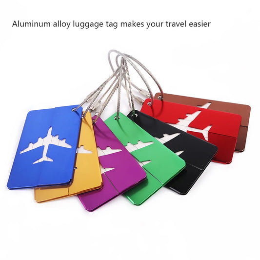 Aluminum Alloy Luggage Tag: Metal Boarding Identification Holder for Aircraft Check-In - External Travel Identification Card