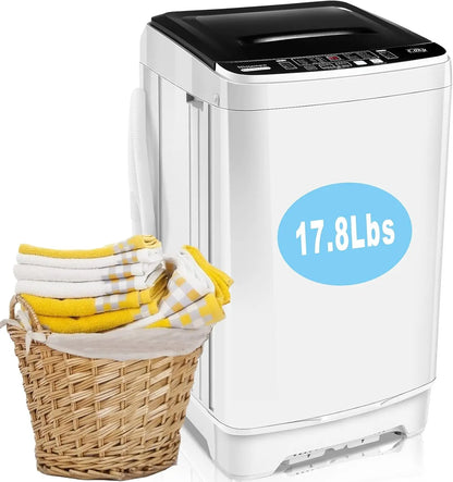 17.8lb Portable Washing Machine - 2.3 Cu.ft Washer and Dryer Combo with Drain Pump, 10 Programs & 8 Water Levels