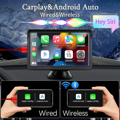 7-inch Portable Touch Screen Car Radio: Multimedia Video Player with CarPlay & Android Auto