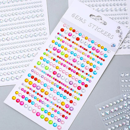 Music Festival Party Face Jewelry Decoration: Rhinestone Crystal Kids Toys DIY Diamond Stickers - Eye Makeup Self-adhesive Nail Stickers