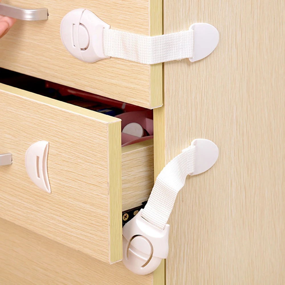 10pcs Child Safety Cabinet Locks | Baby Proof Drawer & Door Security Protectors | Plastic Safety Locks for Kids Protection