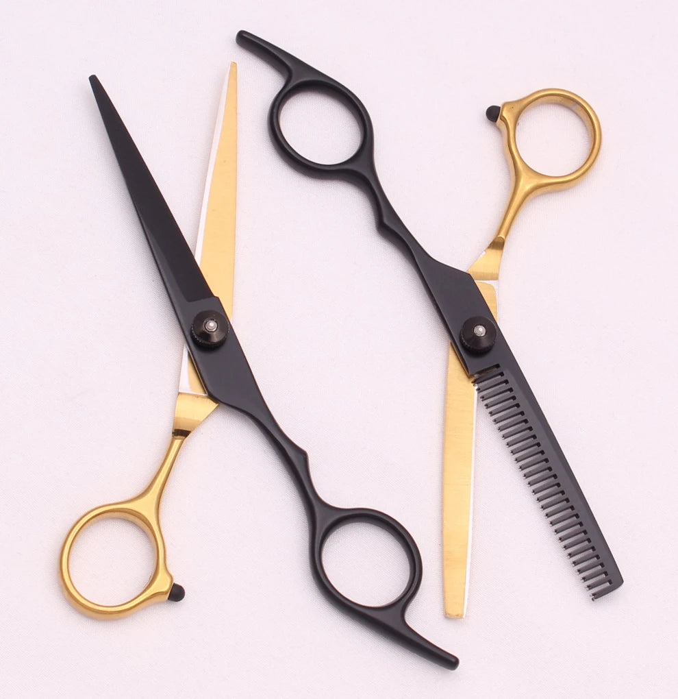 6.0'' Professional Hair Scissors Set | Japanese Steel Cutting Shears and Thinning Shears for Salon, Barber, and Home Use | Model 1001