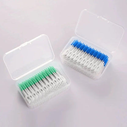 200 Units Interdental Silicone Brushes: Dental Toothpicks with Thread for Effective Oral Cleaning