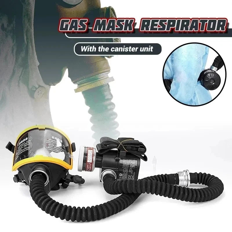 Protective Electric Constant Flow Air Fed Full Face Gas Mask Respirator System – Workplace Safety Respirator