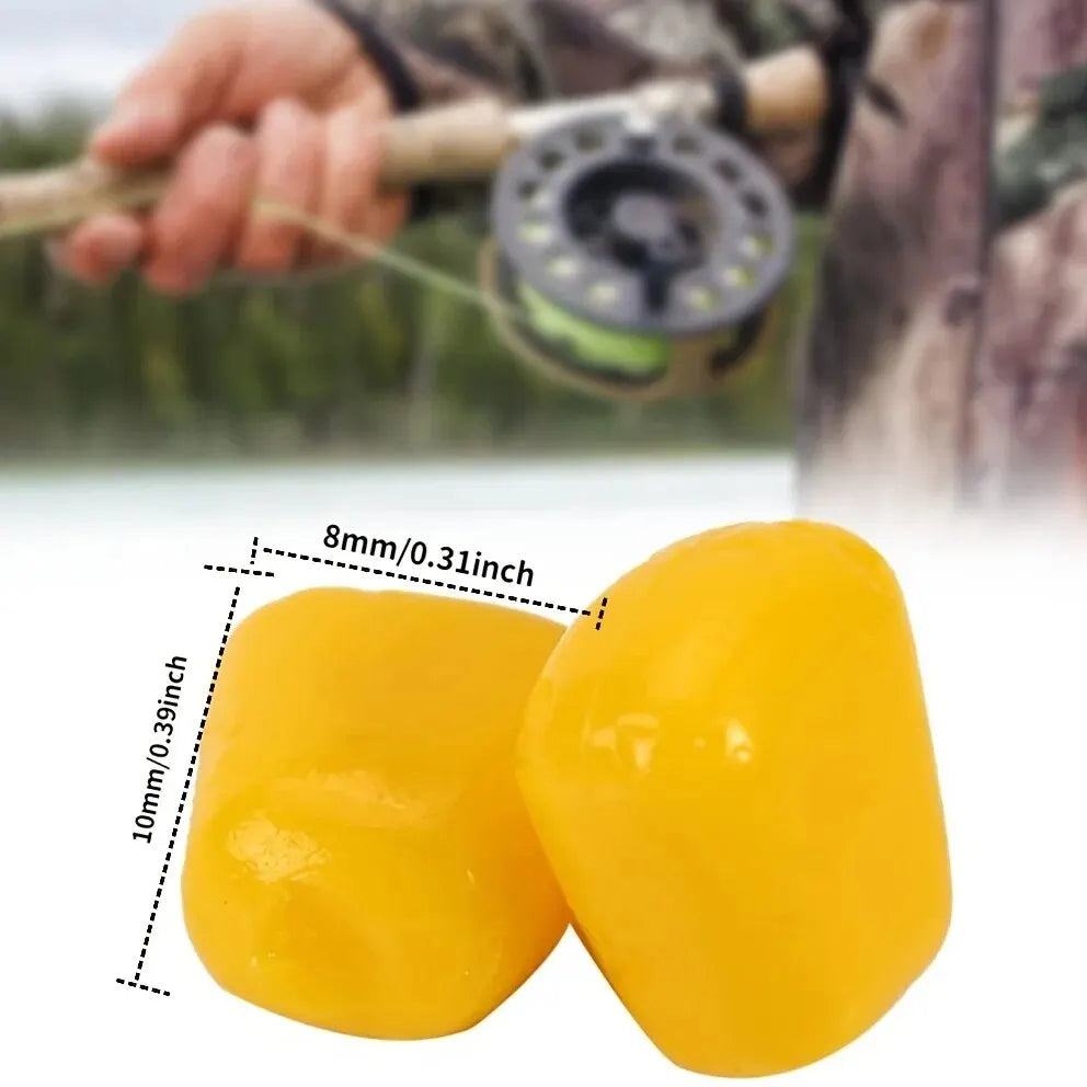 100pcs Silicone Corn-Scented Carp Fishing Lures - Floating Soft Bait with Cream Aroma, Artificial Rubber Baits