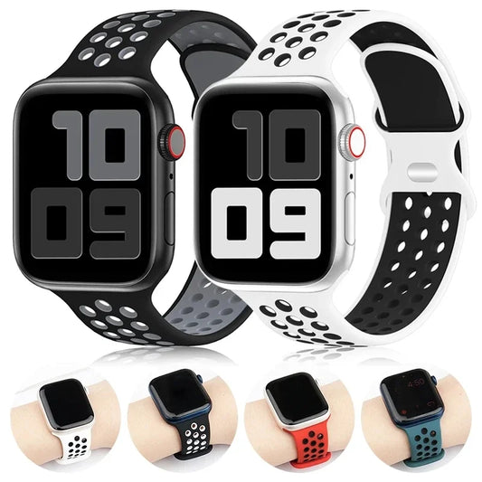 Sport Strap for Apple Watch - Silicone Bands for 40mm, 41mm, 42mm, 44mm, 45mm, and Ultra 2, Compatible with iWatch Series 9, 8, SE, 7, 3