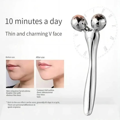 3D Facial Roller Massage - V Shape Face Lifting & Wrinkle Removal - Reduce Puffiness, Full Body Relaxation