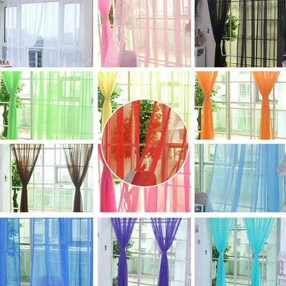 Transparent Window Gauze Curtains – Solid Color Wedding Glass Household Products in Light Luxury Style – Easy to Install