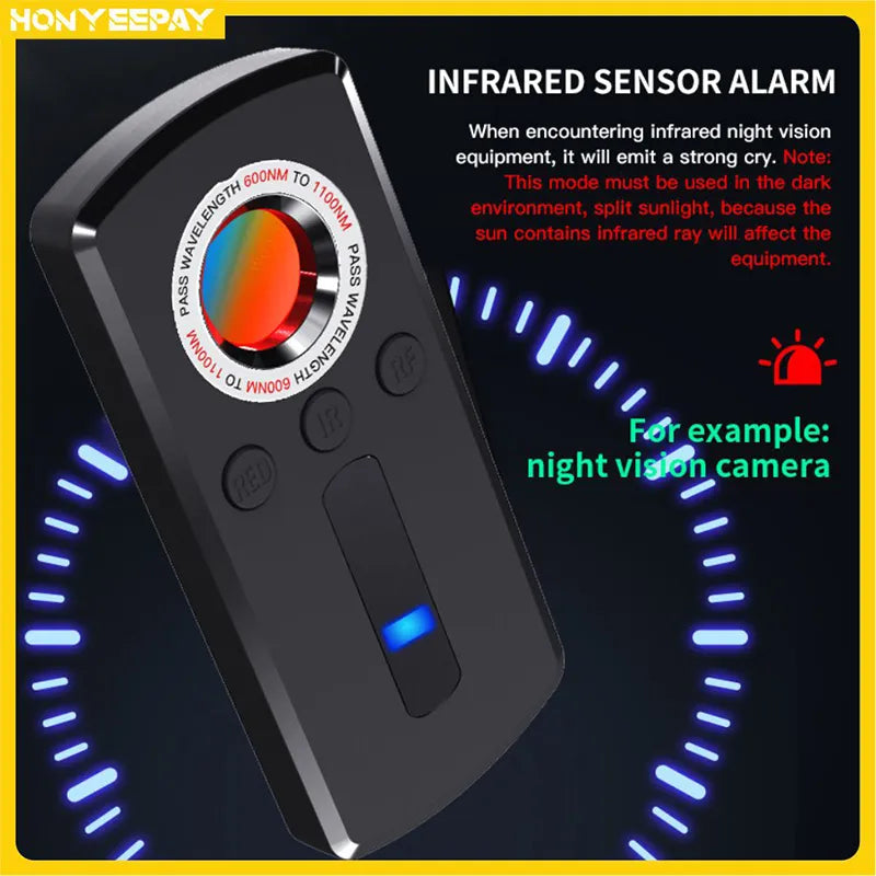 Professional Hidden Camera Detector - Anti-Spy Gadget with Wireless Signal, Car GPS, Infrared Search, Wiretapping, and Bug Mini Device Hunter