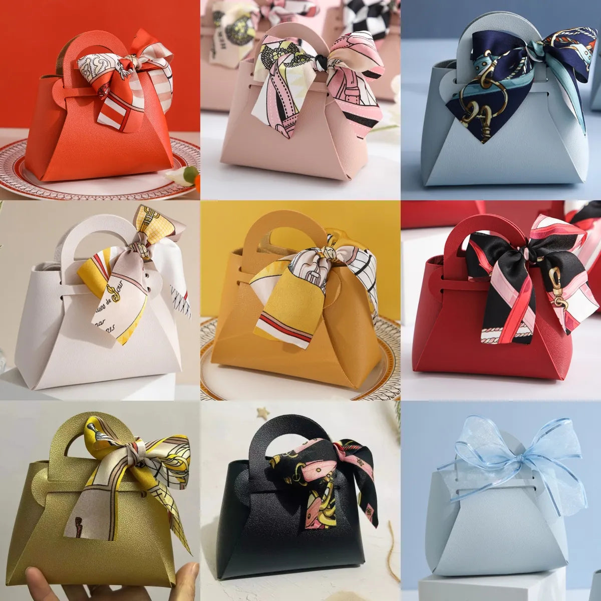 60pcs Leather Gift Bags with Ribbon: Ideal for Easter, Eid, Wedding Guest Favors, and Party Gifts