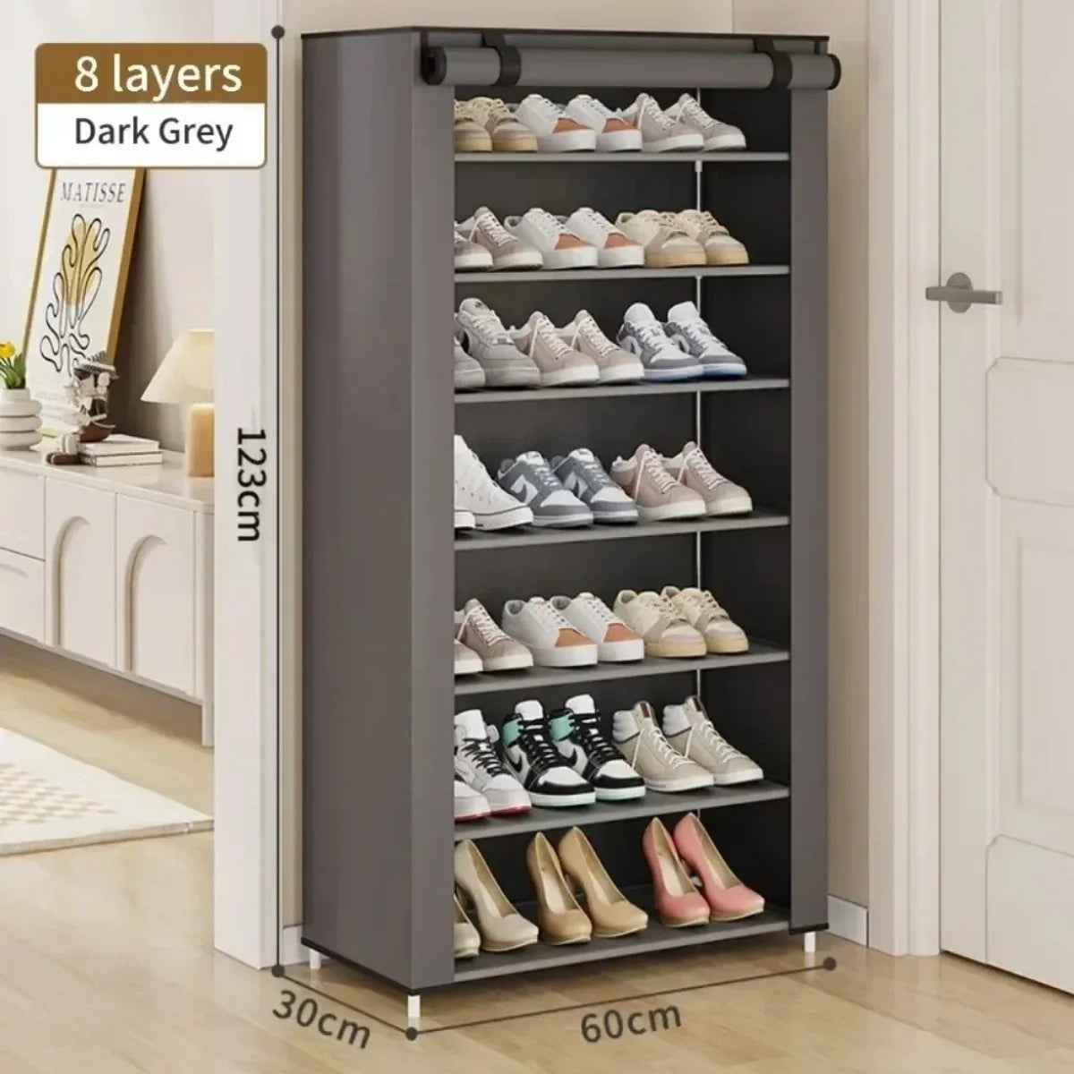 Multilayer Shoe Rack Organizer – Dustproof Shoe Cabinet, Minimalist Nonwoven Design – Space-Saving Home Furniture Shelf