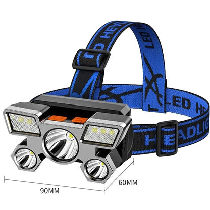 Powerful Rechargeable Head Flashlight | LED Headlamp for Fishing, Camping, Hunting, Hiking