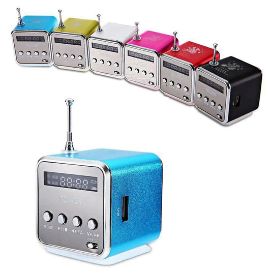 Rechargeable Portable FM Radio - Mini Bluetooth Speaker with Voice Capability, Compatible with Computer, Cell Phone and MP3 Music