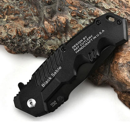 High Hardness Folding Tactical Survival Knife - Outdoor Self-Defense EDC Tool for Camping & Hunting