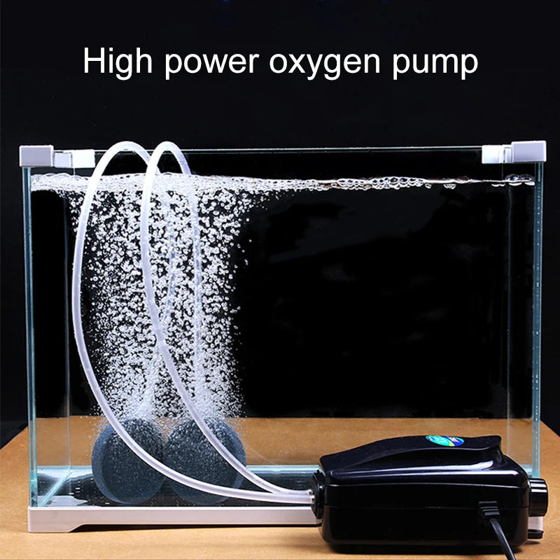 SOBO Silent Aquarium Oxygen Air Pump: Adjustable Air Volume High Power Oxygenator - 220V 12W Fish Tank Air Compressor Aerator