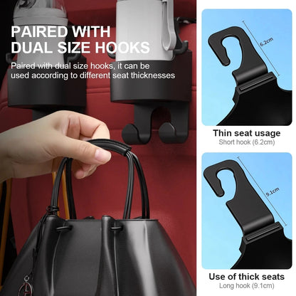 Universal Car Seat Headrest Hook Hanger with Cup Holder - New Organizer for Handbag Storage, Vehicle Accessory