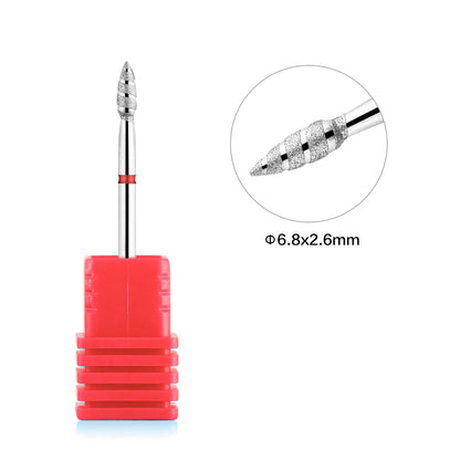 TP 2pcs Tornado Flame Diamond Nail Drill Bits – Pedicure Burrs for Electric Polisher Accessories