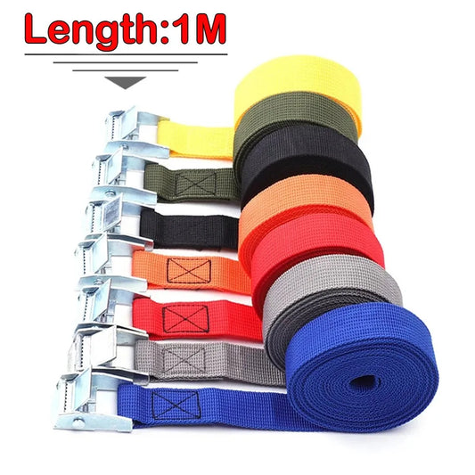 1M Lashing Strap with Buckle - Quick Release Nylon Cargo Tie Down, Adjustable Fastening Straps for Luggage and Bags, Fixing Tool