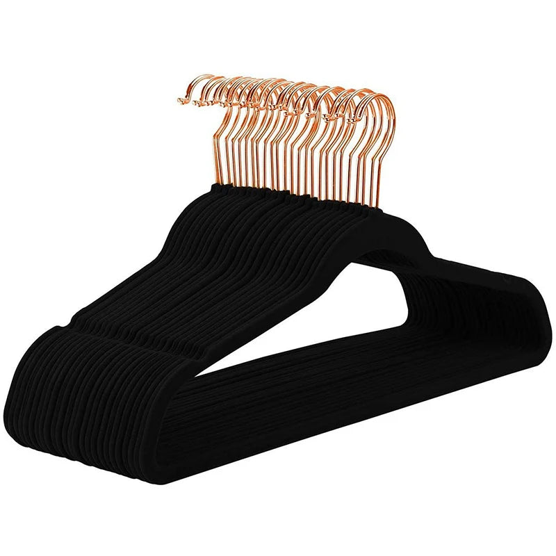 10/20pcs Velvet Non-Slip Clothing Hangers - Flocked Coat & Hakama Organizer for Room Storage and Clothes Care