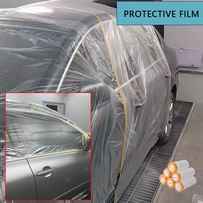 Car Paint Masking Film | Protective Plastic Dropping Cloth Cover | Automotive Coating Protection