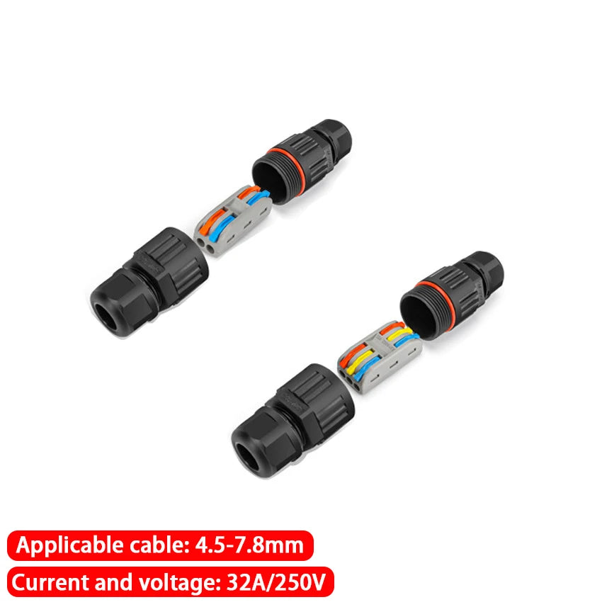 IP68 Waterproof Wire Quick Connector | 2/3 Pin Solderless LED Lamp Wiring | Outdoor Rainproof Terminal for Easy Connection