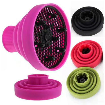 Foldable Silicone Hairdryer Diffuser Cover - Curly Hair Styling Accessory | Temperature Resistant Blower Attachment (1 Piece)