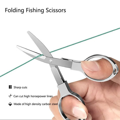 Portable Folding Scissors - Carbon Steel Fishing Line Cutting Tools, Mini Tackle Supplies for Multifunctional Needlework