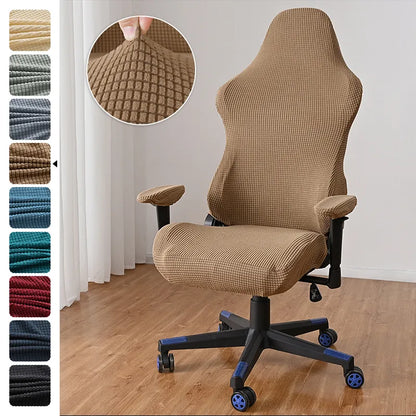 Soft Polar Fleece Gaming Chair Cover: Elastic Armchair Slipcover - Stretchy and Rotating Lift Design, Solid Color