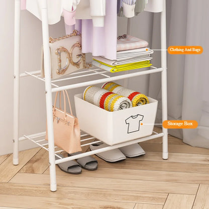 Mobile Clothes Hanger - Floor-Mounted Triangle Hat Rack with Wheels for Bedroom and Household Storage