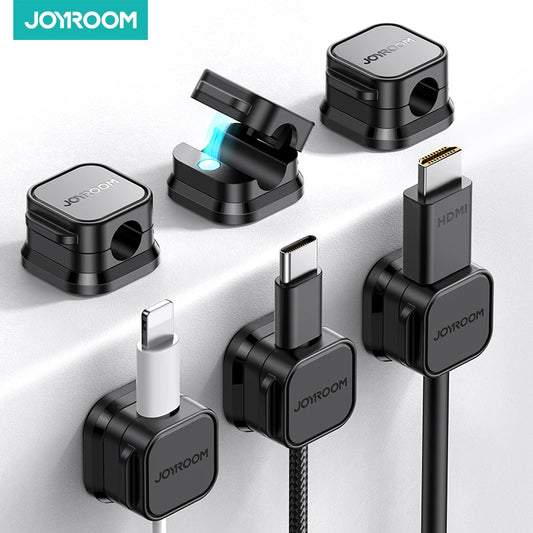 Joyroom Magnetic Cable Clips | Smooth Adjustable Cord Holder | Under Desk Cable Management Wire Keeper for Organized Cables