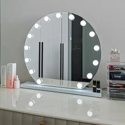 Hollywood Makeup Mirror with LED Bulbs – Desktop Vanity Mirror for Professional Makeup, Available in 4, 6, or 10 Bulbs