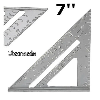 7-Inch Aluminum Alloy Triangle Ruler - Precise Thickened Angle Measurement Tool for Woodworking