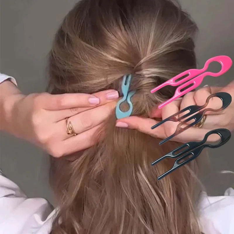 U-Shaped Wavy Hair Clip: Round-Headed Hair Fork for French Fashion - Medium DIY Hairstyle Tool for Women's Curly Hair, Simple and Stylish