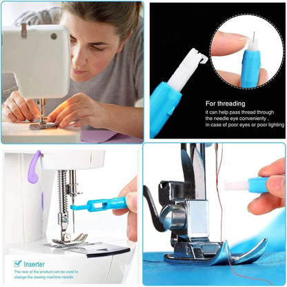 Automatic Sewing Machine Needle Inserter: Threader Stitch Insertion Tool - Quick Threader Needle Changer Hold for Easy Sewing