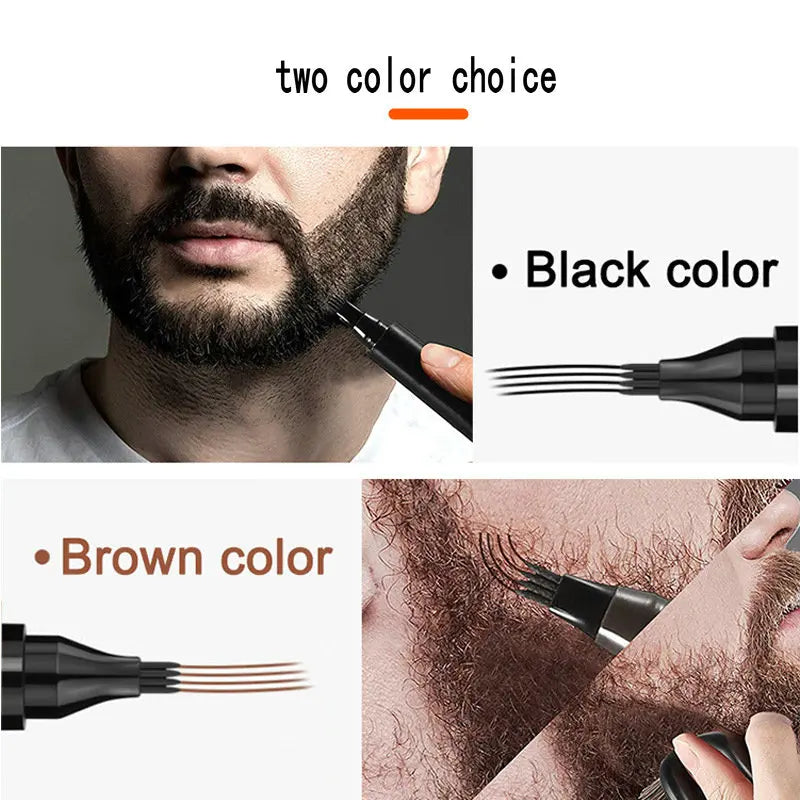 Boost Your Look: Hot Sale Beard Filling Pen Kit - Enhance, Color, and Shape with Waterproof Black/Brown Hair Pencil - Complete Beard Repair Tools