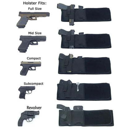 Tactical Belly Gun Holster - Concealed Carry Waist Band Belt - Portable Hidden Holster for Outdoor Hunting & Defense