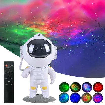 Astronaut Starry Sky Projector Night Light – Galaxy Star LED Projection Lamp with Remote for Kids' Bedroom and Home Party Decor