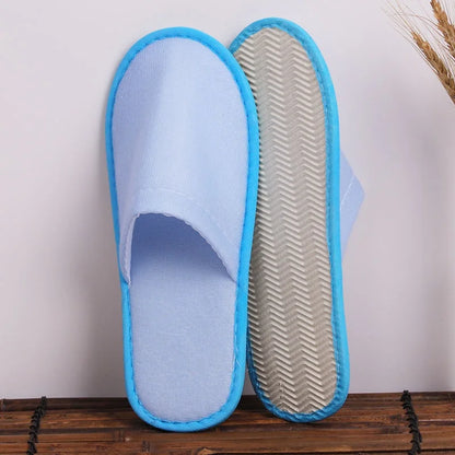 5 Pairs Disposable Slippers - Unisex, Closed Toe, Anti-Slip for Hotel, Travel and Home Use