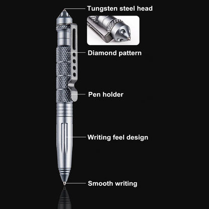 Portable Tactical Self Defense Pen: Aviation Aluminum Emergency Glass Breaker - Security Protection Survival EDC Multitool