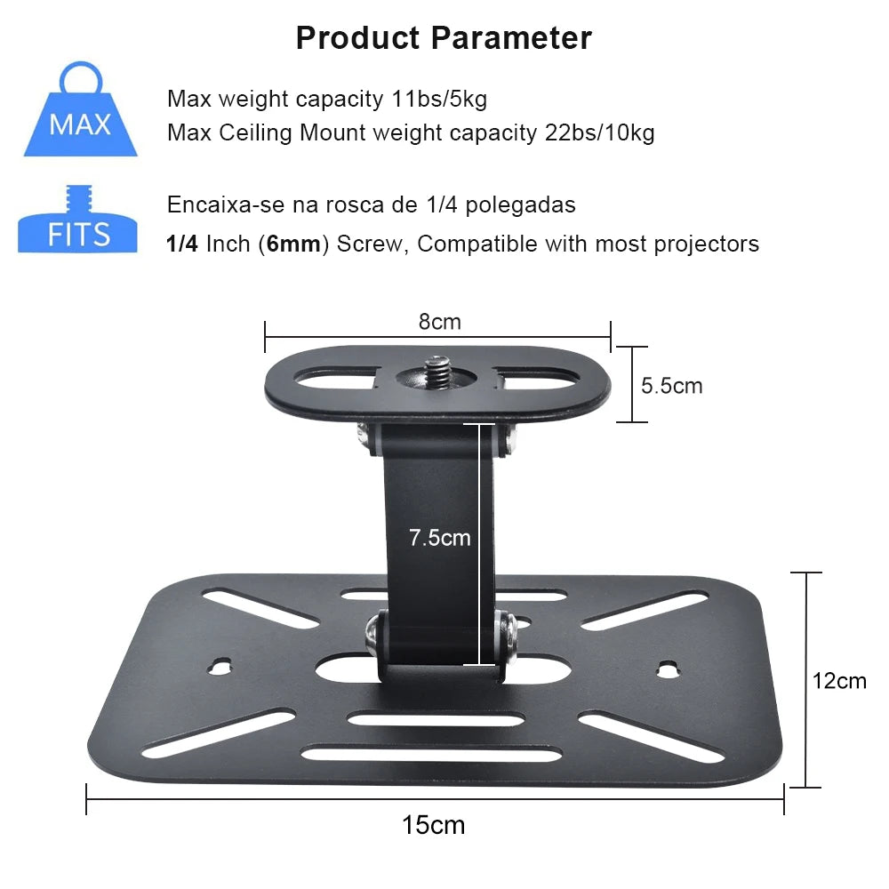 Projector Stand Bracket - Ceiling, Table, Wall Mount for Home Theater, Compatible with HY300, HY320, XGIMI, JMGO, Xiaomi, Magcubic