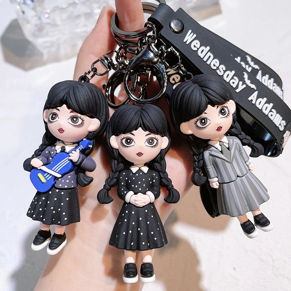 Wednesday Addams Horror Silicone Keychain - Thing Hand Doll, Schoolbag Pendant and Halloween Costume Prop