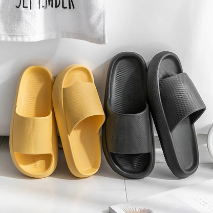 Platform Thick Bathroom Home Slippers: Cloud Fashion Soft Sole Eva Indoor Sandals - Non-Slip Flip Flop for Men & Women