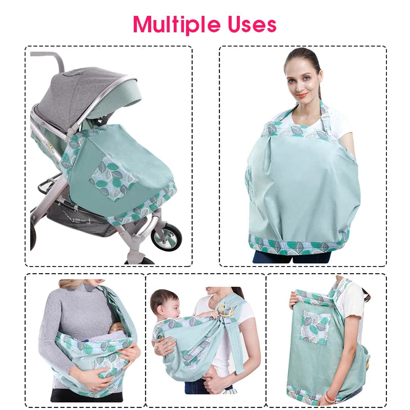 Baby Wrap Sling Carrier | Dual Use Infant Nursing Cover | Mesh Fabric Breastfeeding Carrier | Supports Up To 130 Lbs (0-36M)