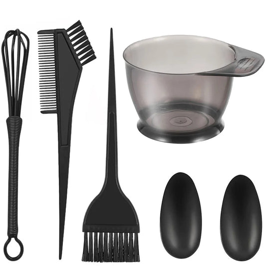 6pcs Professional Hair Coloring Kit - Barber Salon and Home Use, Includes Hairdressing Tools for Perfect Color Application