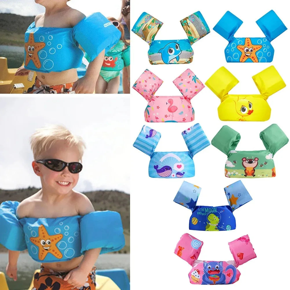 Baby Float Arm Sleeve Floating Ring - Safe Life Jacket Buoyancy Vest for Kids, Swim Foam Pool Toy with Armbands