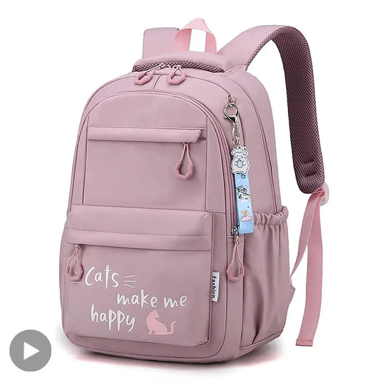 Pink Girl School Backpack – Ideal for Teenagers, Women, and Children – Primary and High School Bag, Class Backpack for Teens and Kids